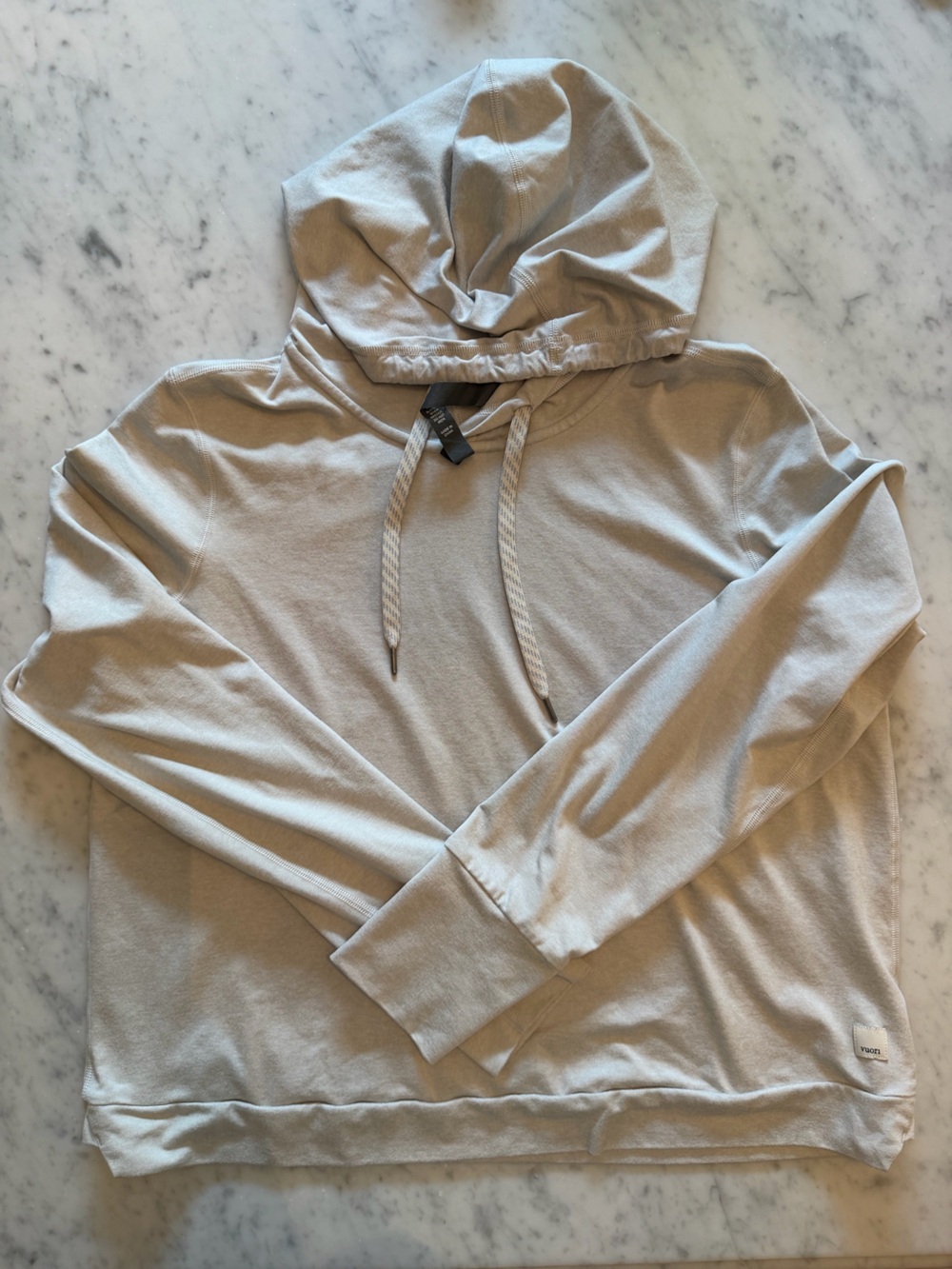 Vuori Halo Essential Crop Hoodie L Ecru - Picture 2 of 7
